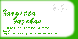 hargitta fazekas business card